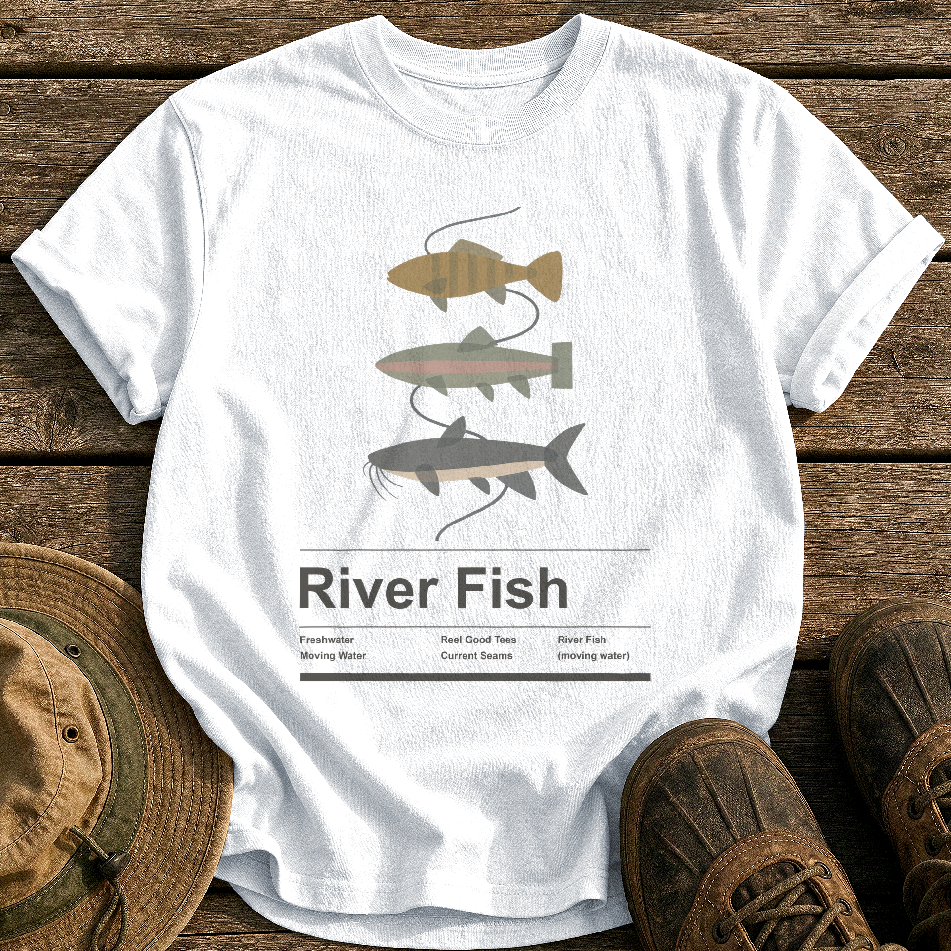 River Fish tee - White - front