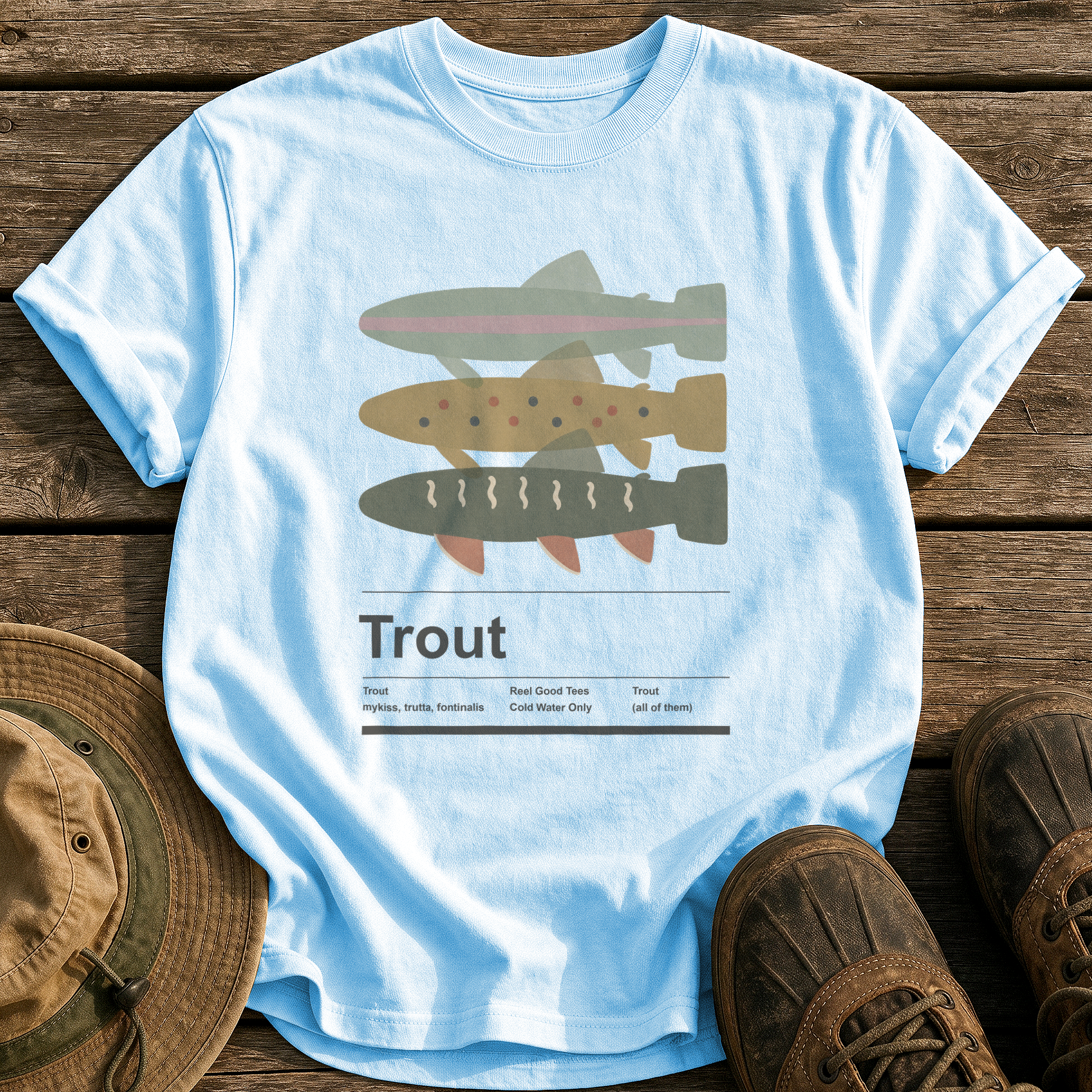 Trout tee - Chambray - front