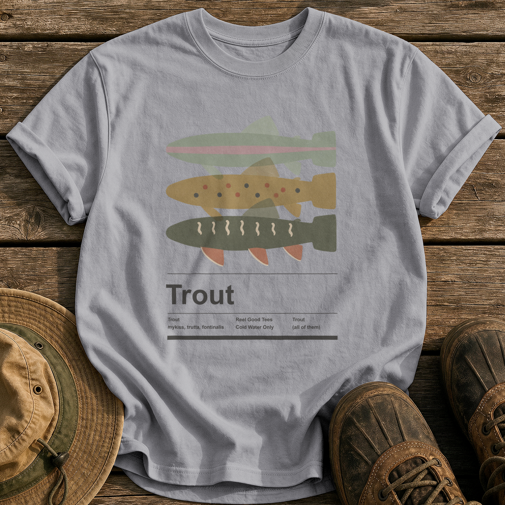 Trout tee - Grey - front