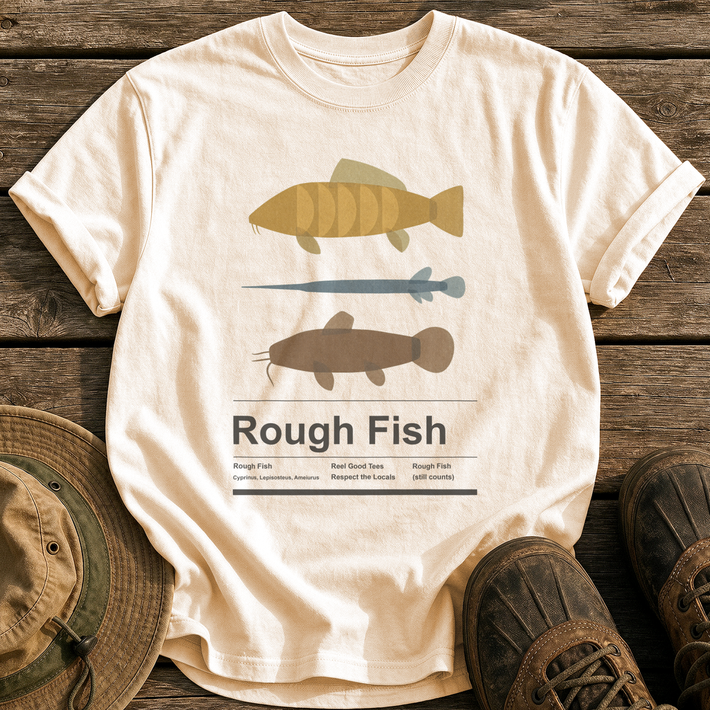 Rough Fish tee - Ivory - front