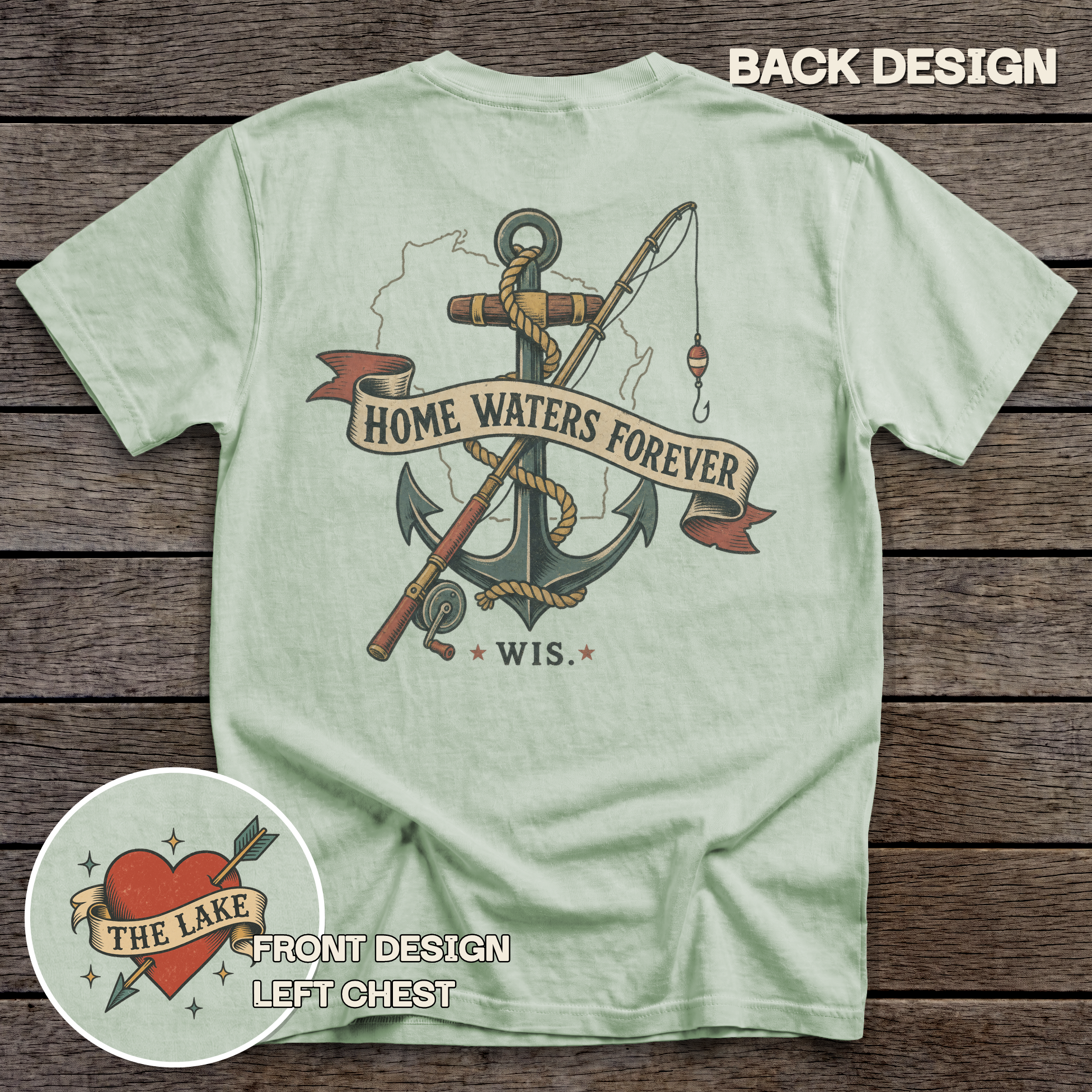 Wisconsin Home Waters tee - Bay - back
