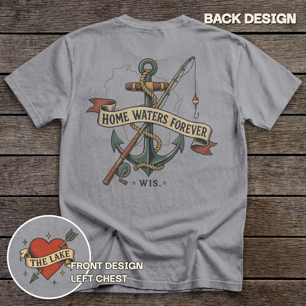 Wisconsin Home Waters tee - Grey - back