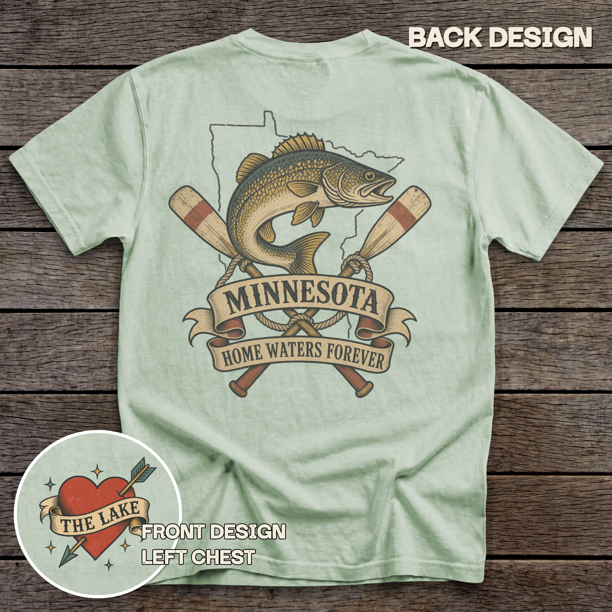Minnesota Walleye Flash tee - Bay - back