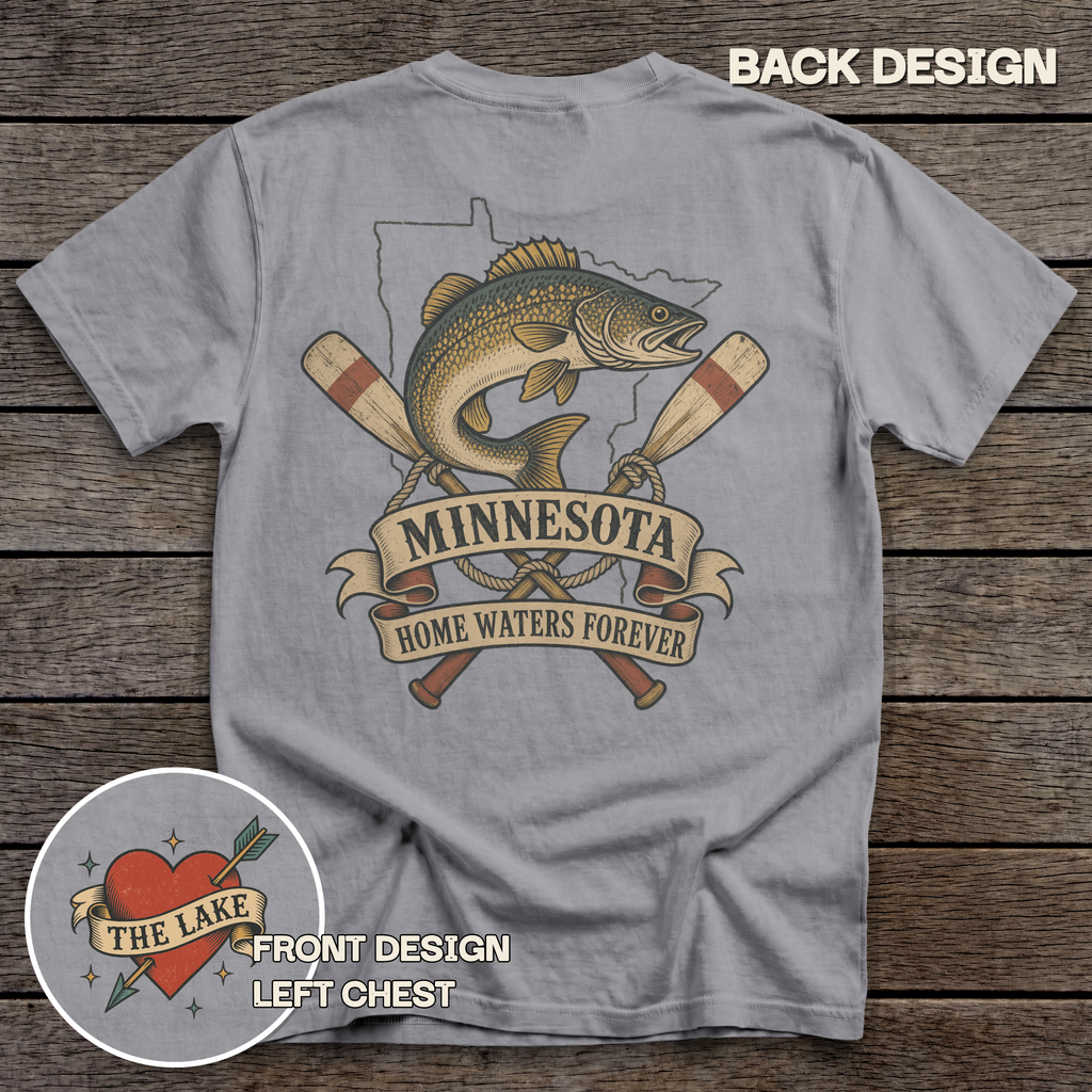 Minnesota Walleye Flash tee - Grey - back