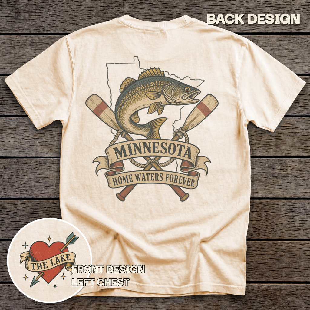 Minnesota Walleye Flash tee - Ivory - back