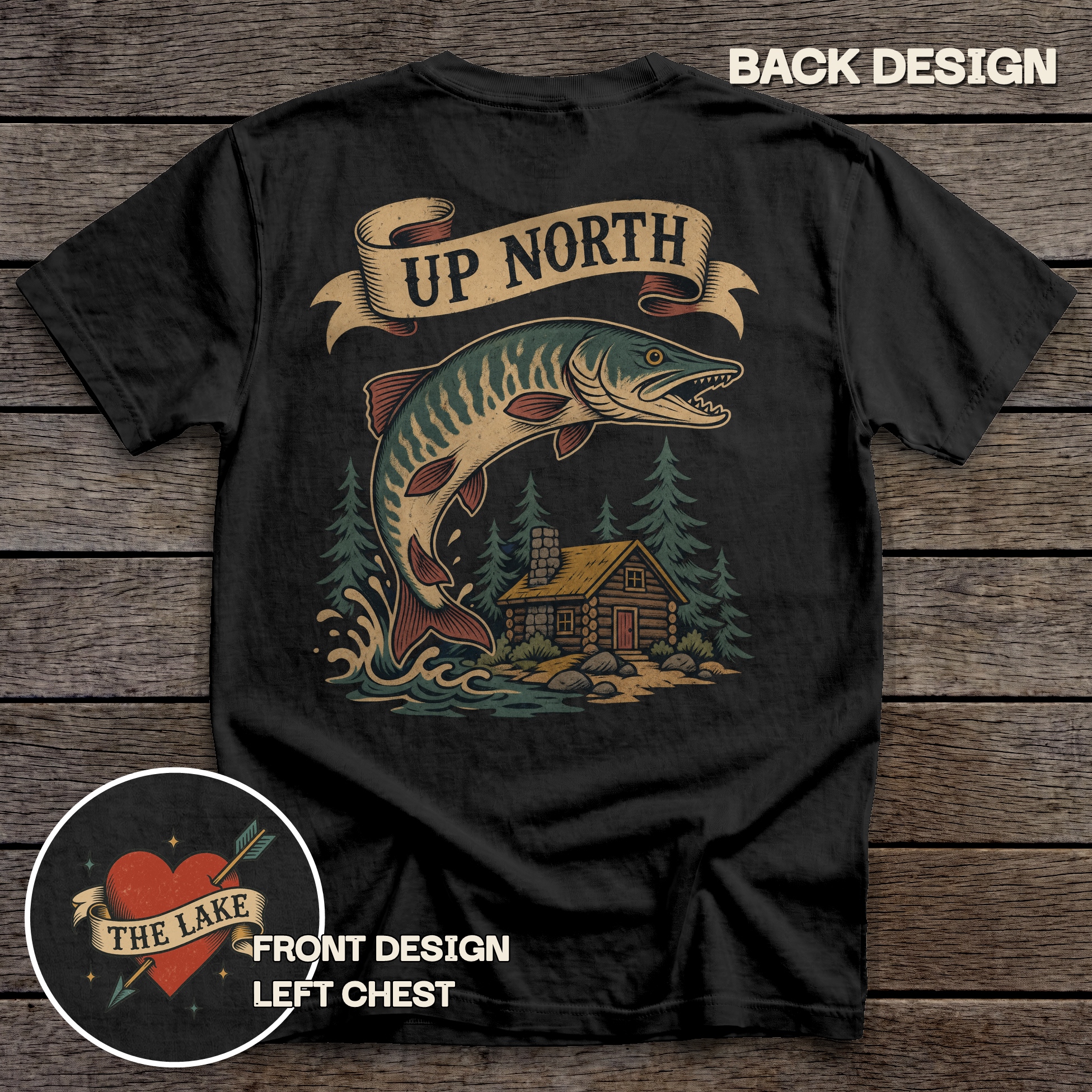 Up North Flash tee - Black - back