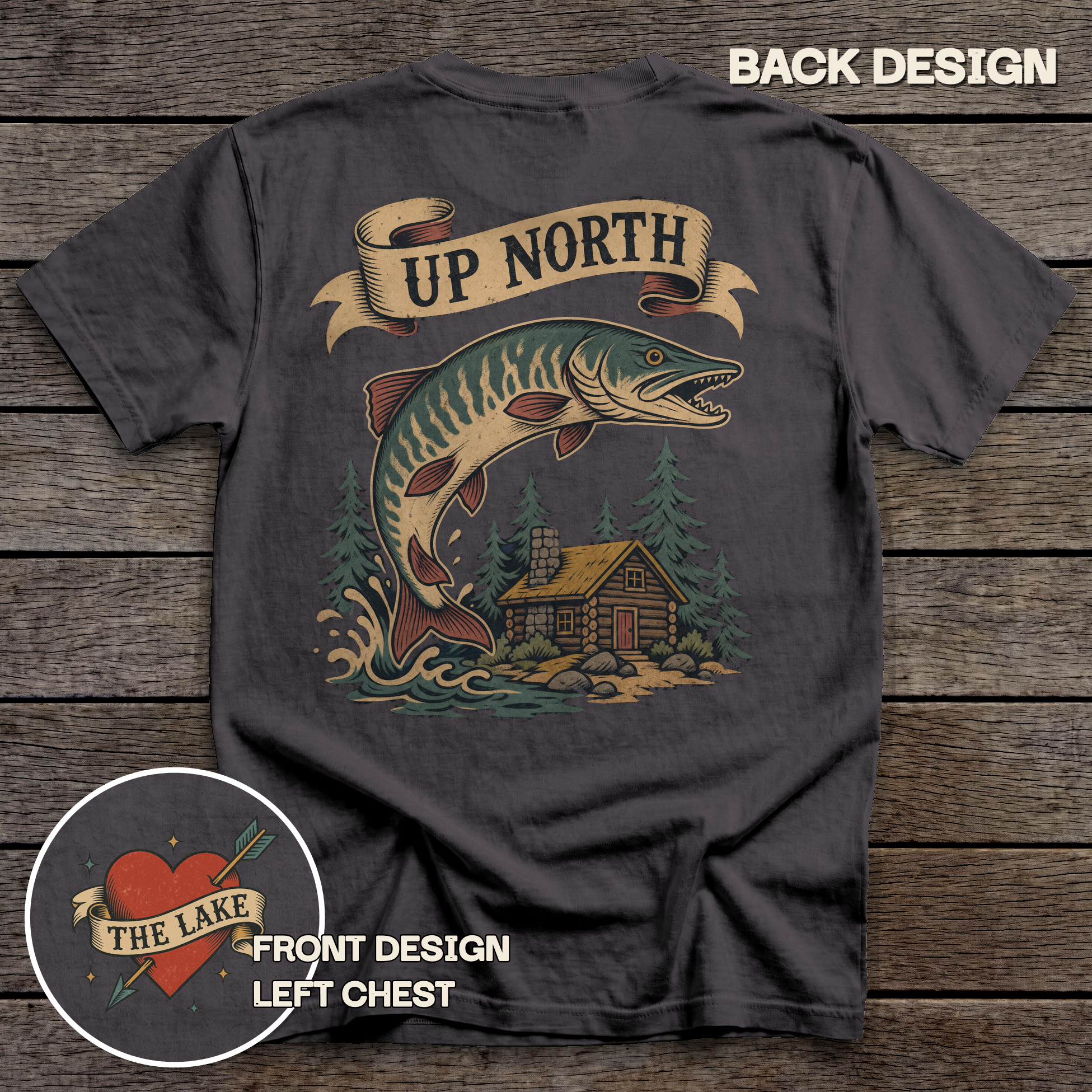 Up North Flash tee - Graphite - back