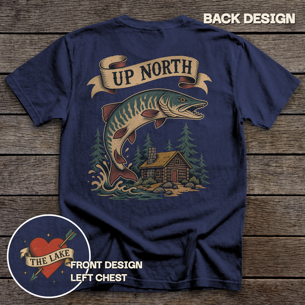 Up North Flash tee - True Navy - back