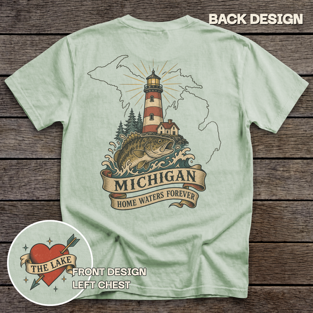 Michigan Lighthouse Flash tee - Bay - back