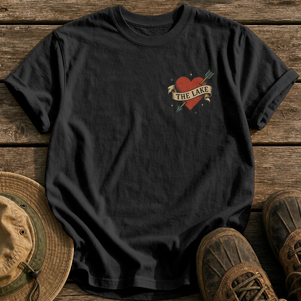 The Lake tee - Black - front
