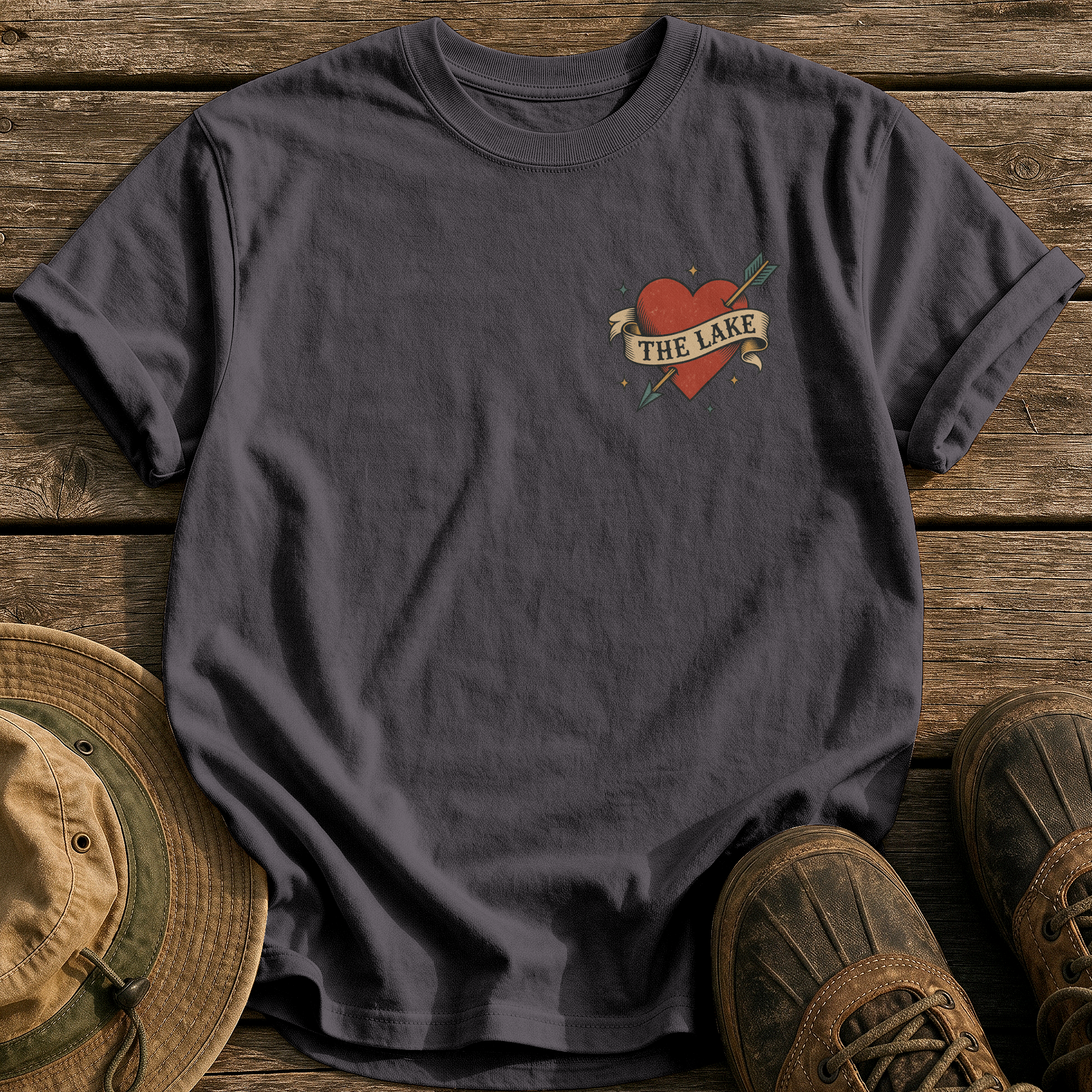 The Lake tee - Graphite - front
