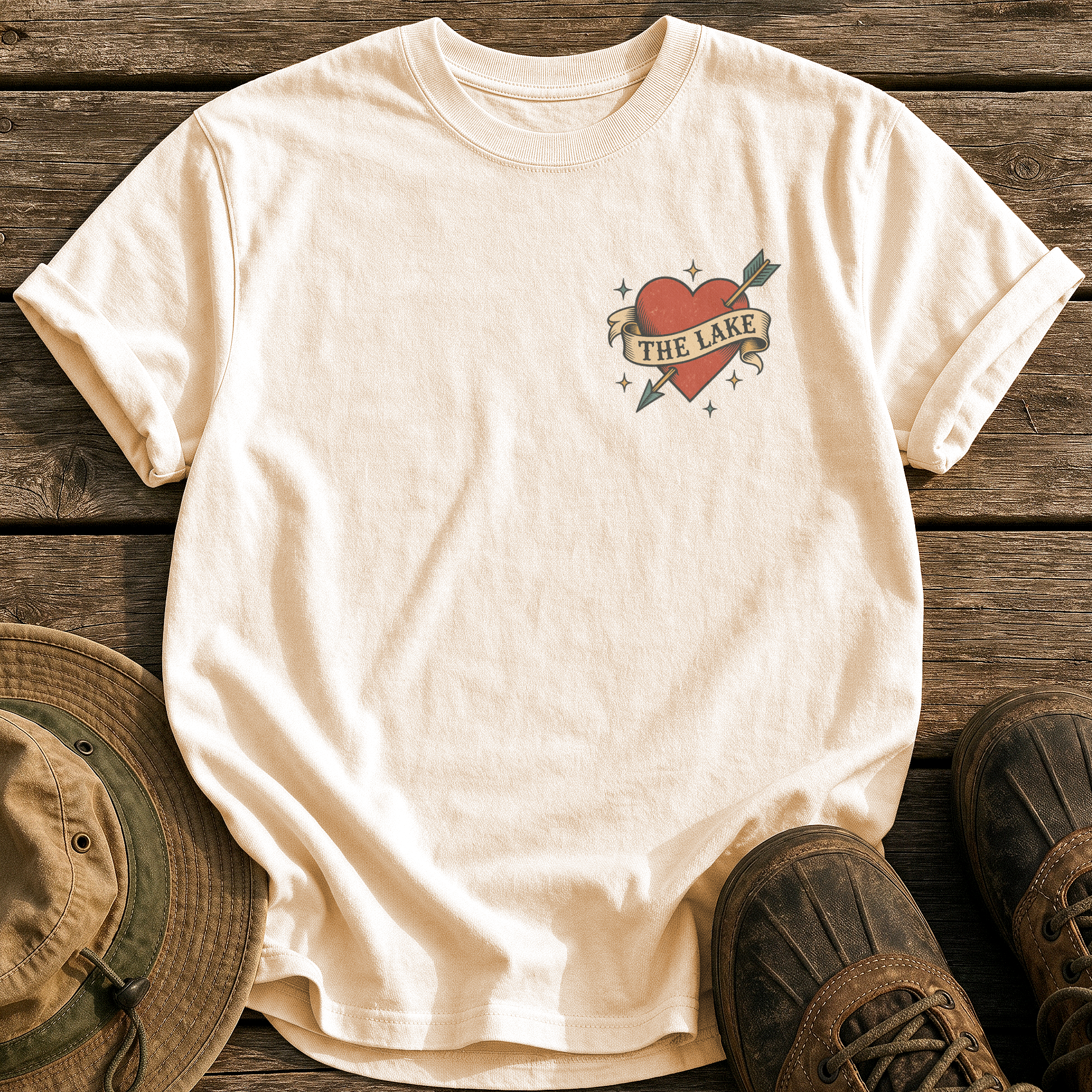 The Lake tee - Ivory - front