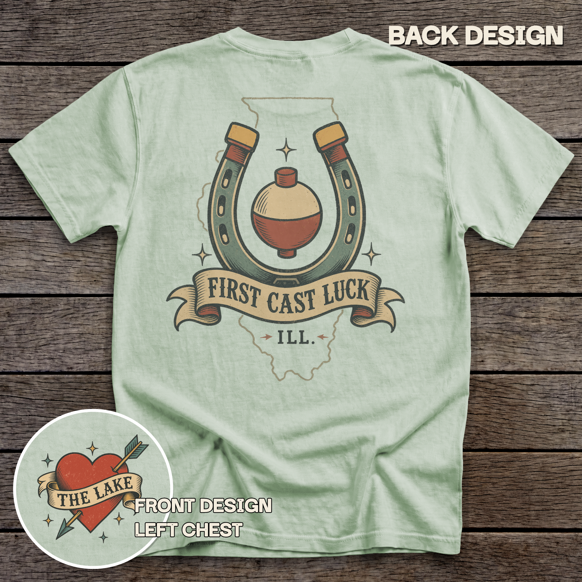 First Cast Luck tee - Bay - back