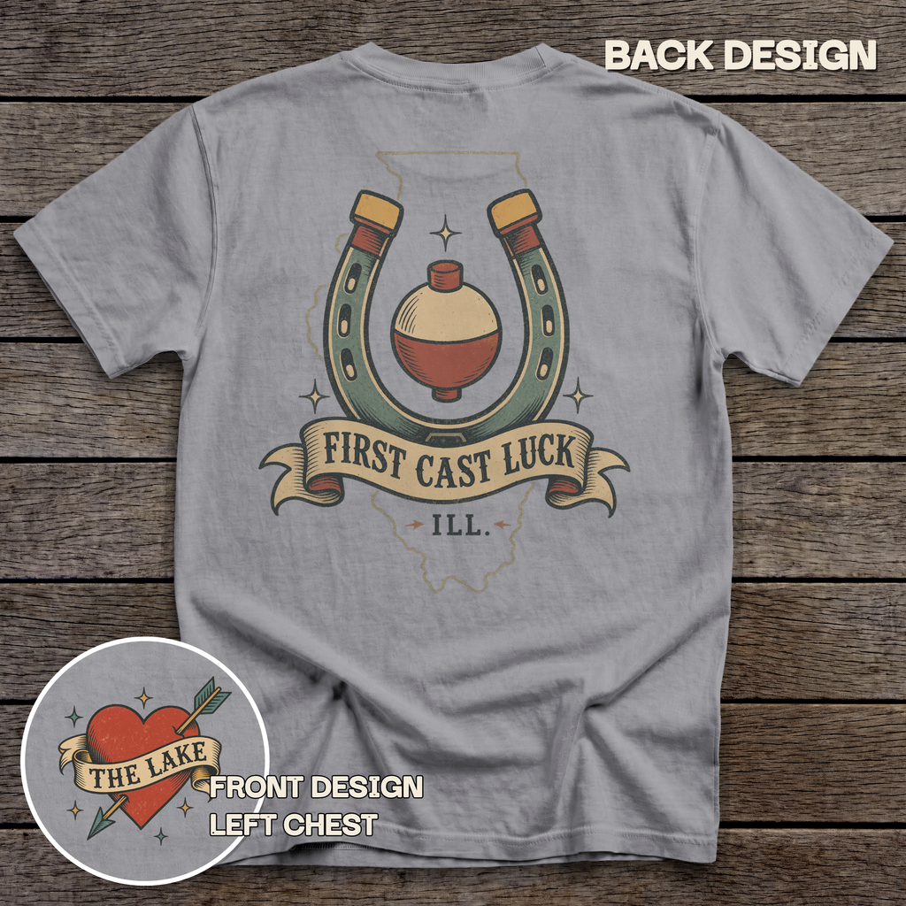 First Cast Luck tee - Grey - back