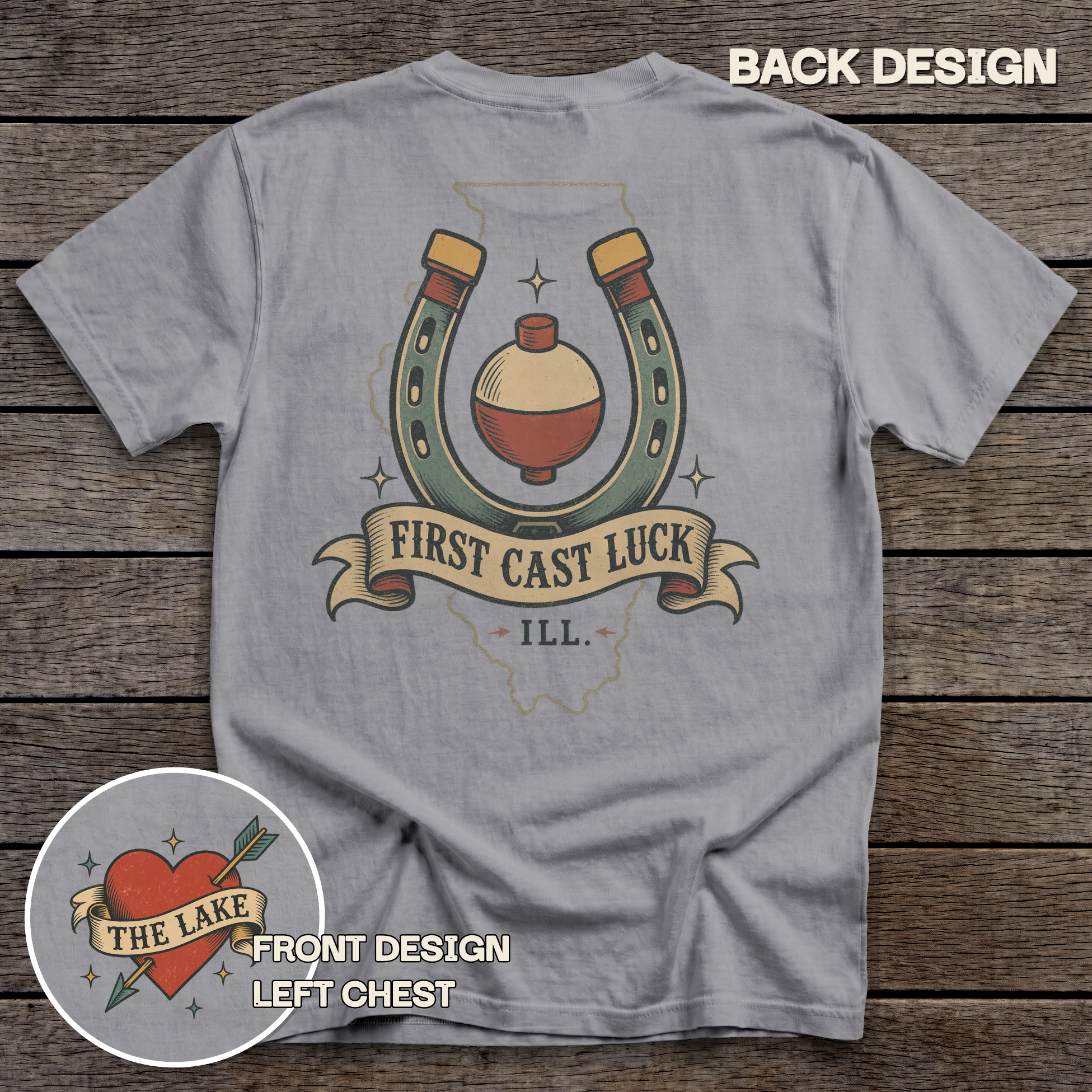 First Cast Luck tee - Grey - back