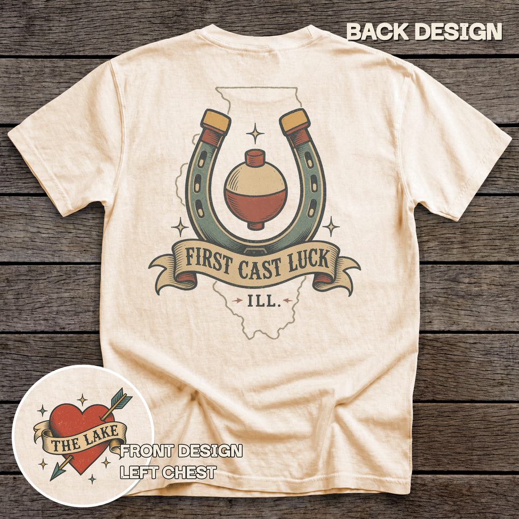 First Cast Luck tee - Ivory - back