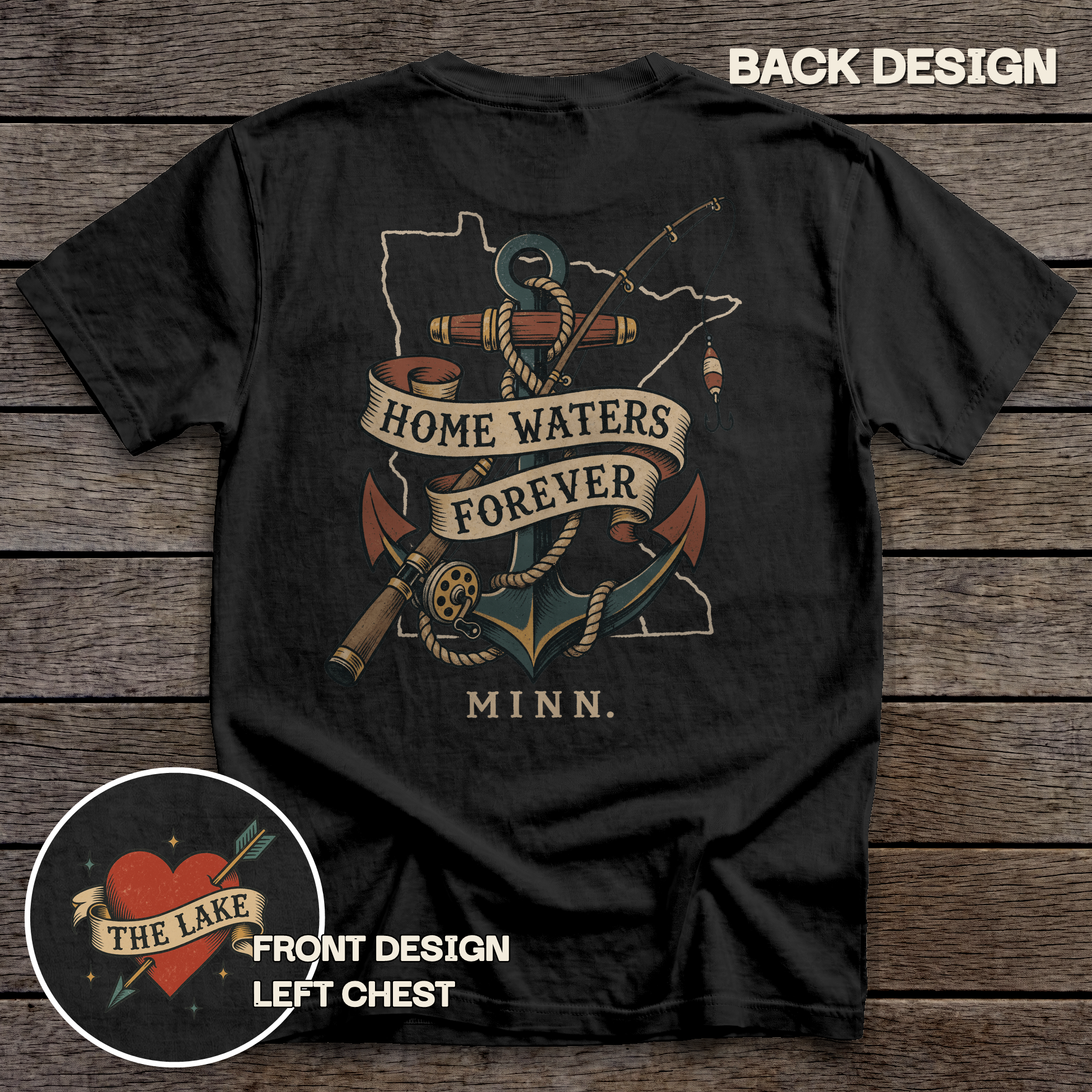Minnesota Home Waters tee - Black - back