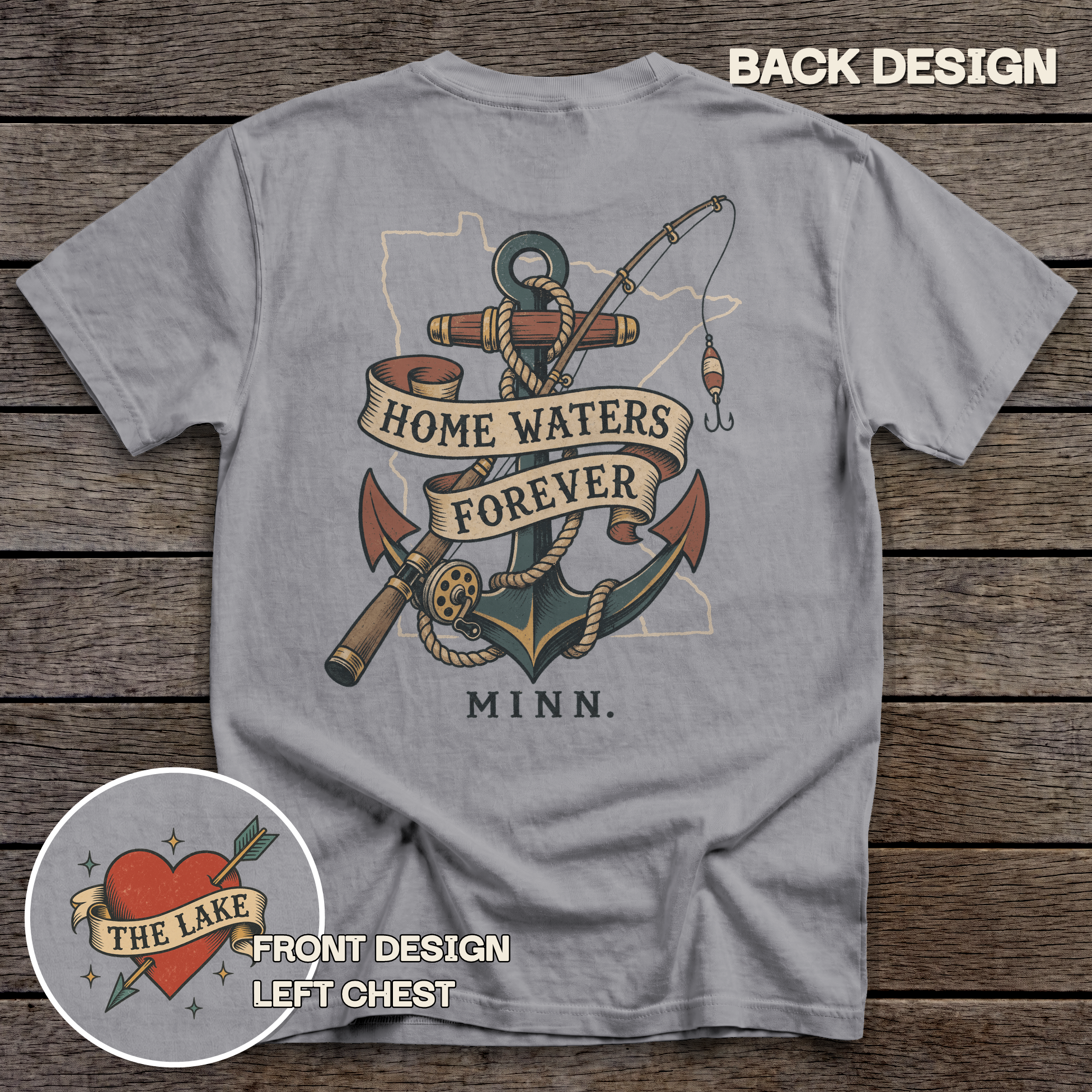Minnesota Home Waters tee - Grey - back