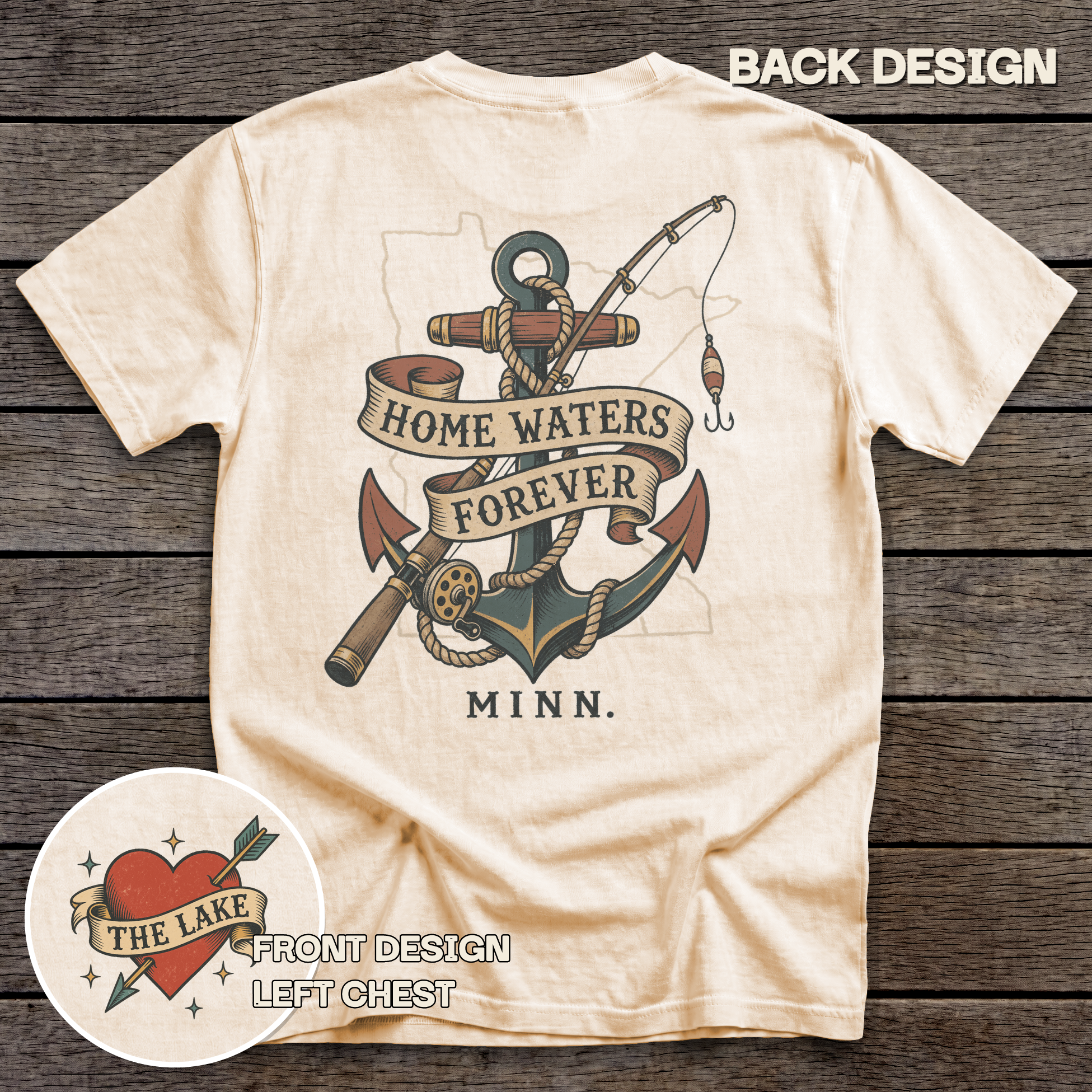 Minnesota Home Waters tee - Ivory - back