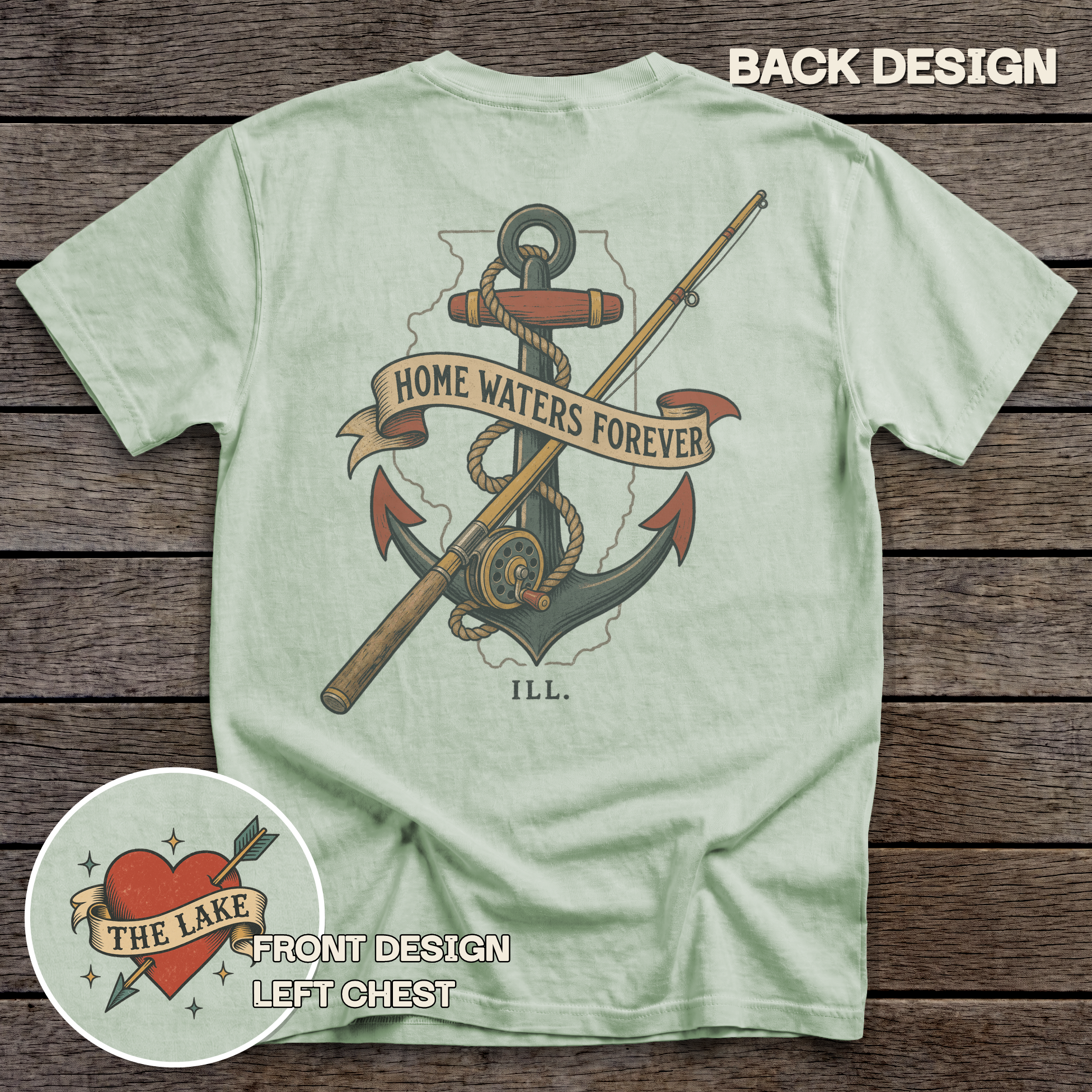Illinois Home Waters tee - Bay - back