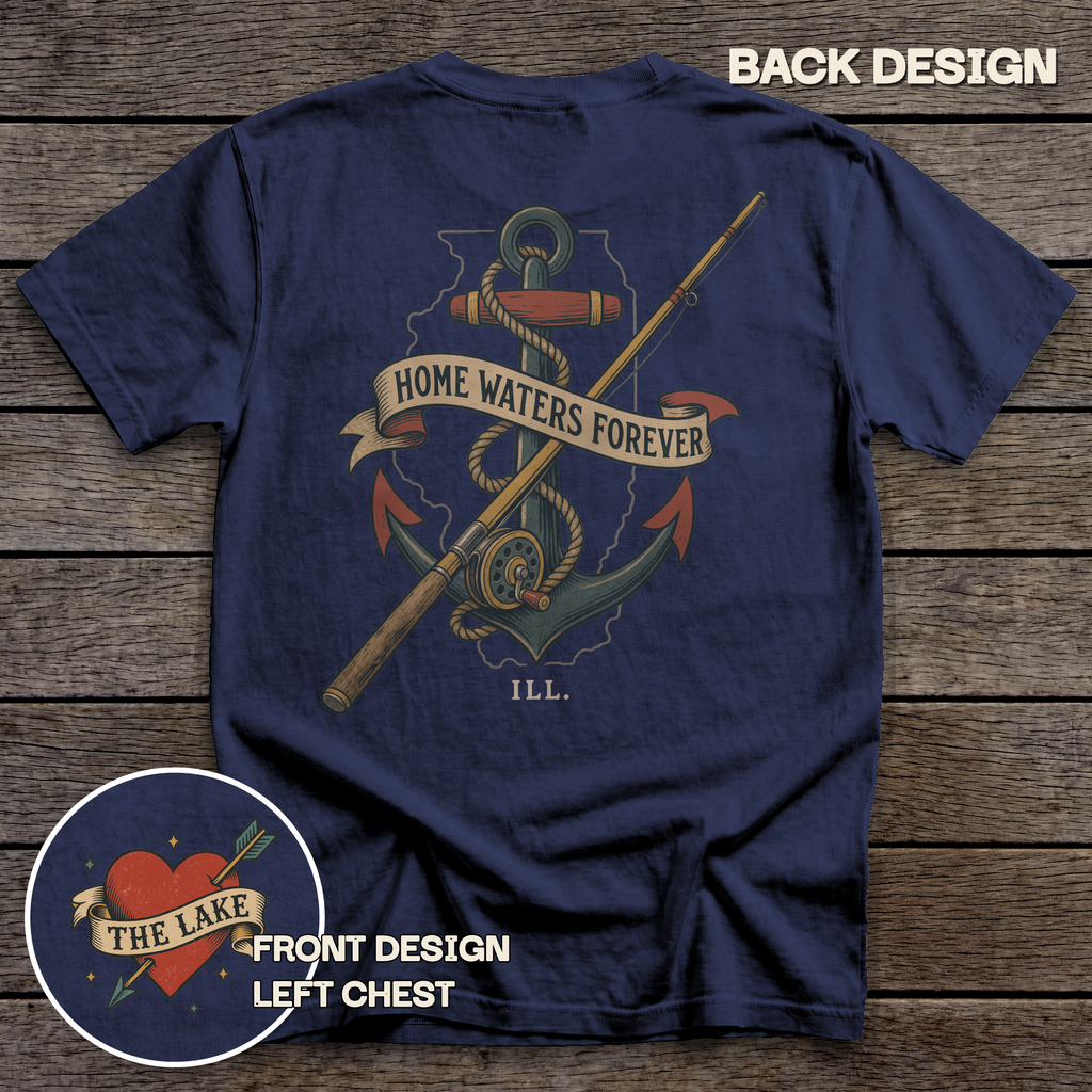 Illinois Home Waters tee - True Navy - back