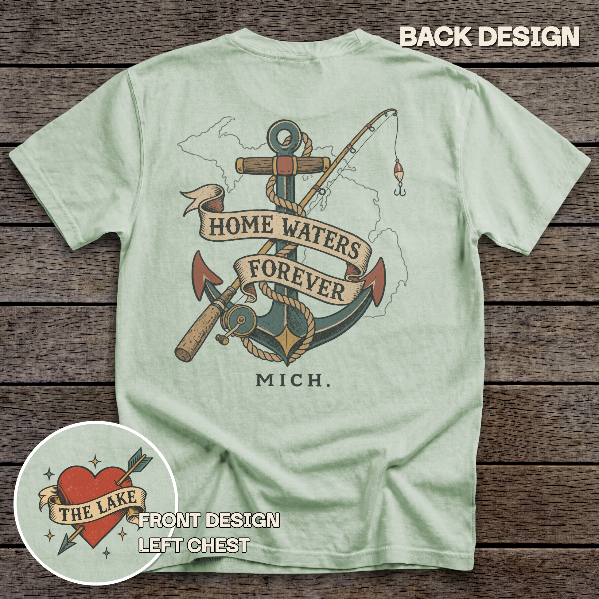 Michigan Home Waters tee - Bay - back