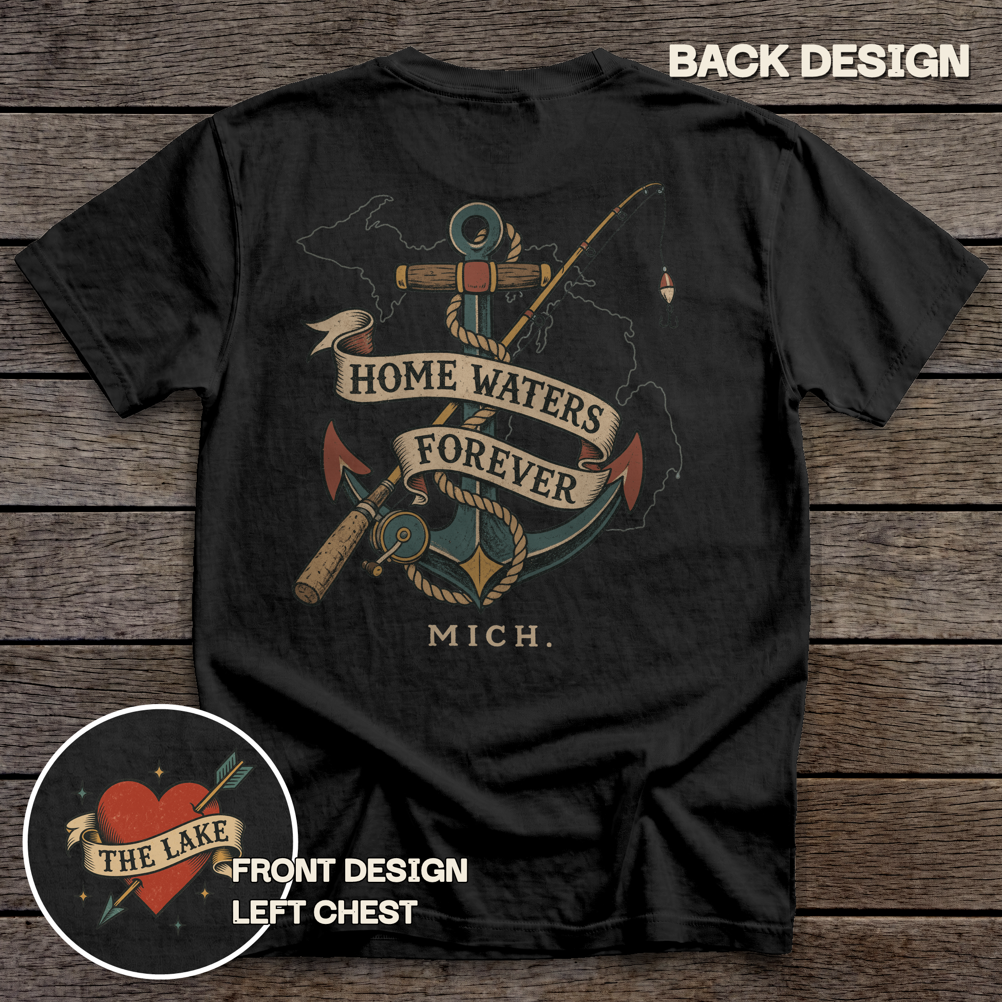 Michigan Home Waters tee - Black - back
