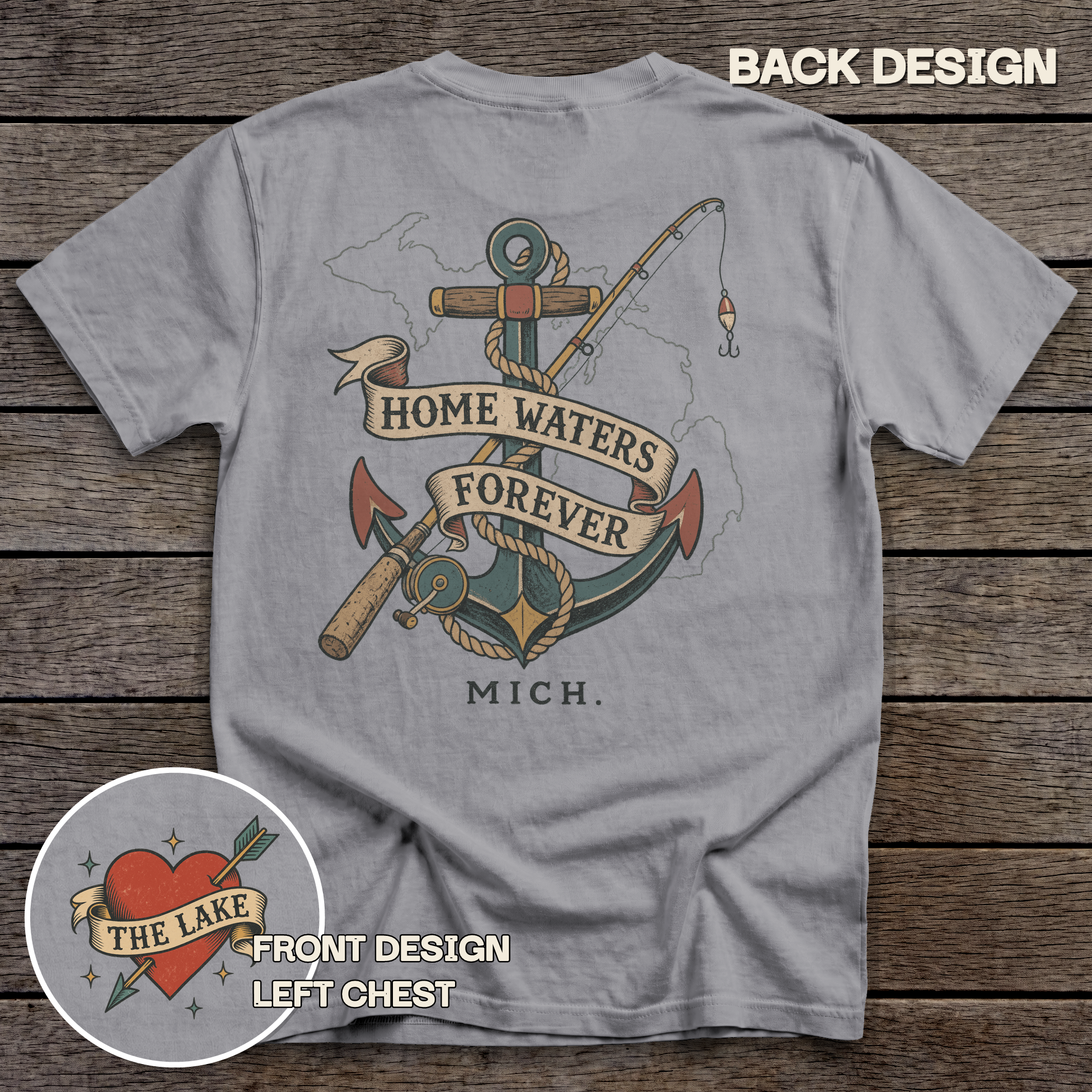 Michigan Home Waters tee - Grey - back