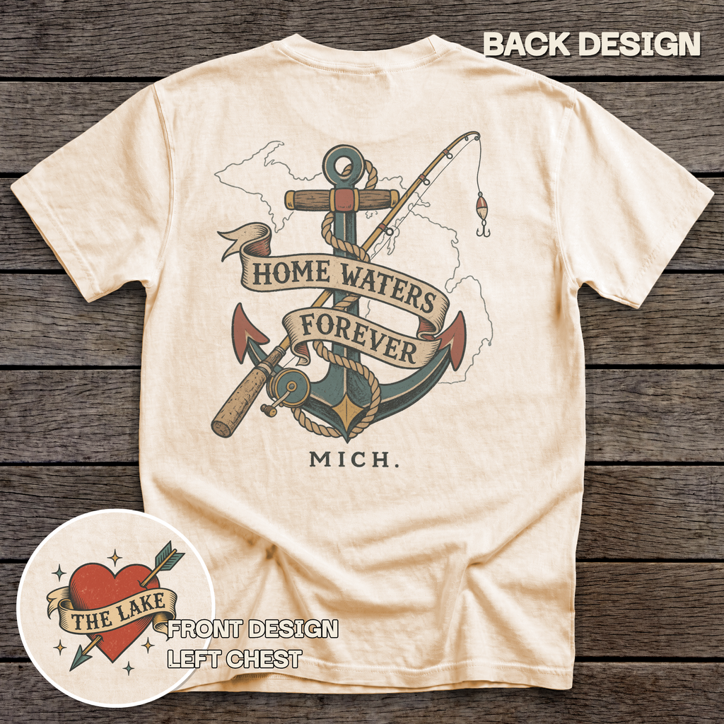 Michigan Home Waters tee - Ivory - back