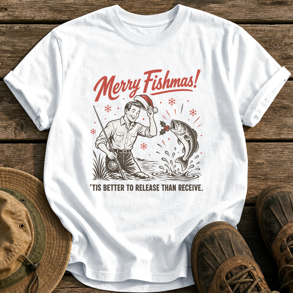 Merry Fishmas tee - White - front