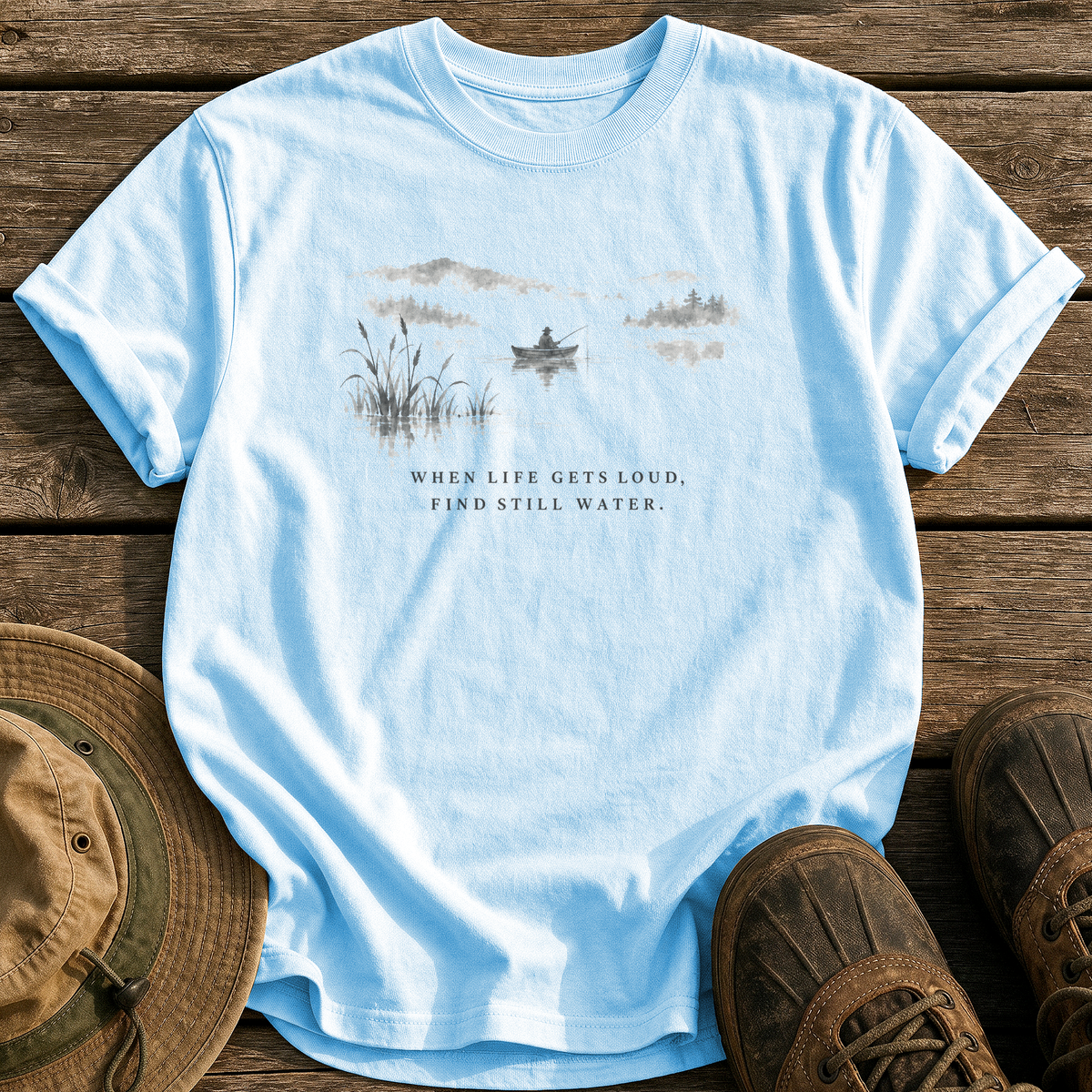When Life Gets Loud tee - Chambray - front