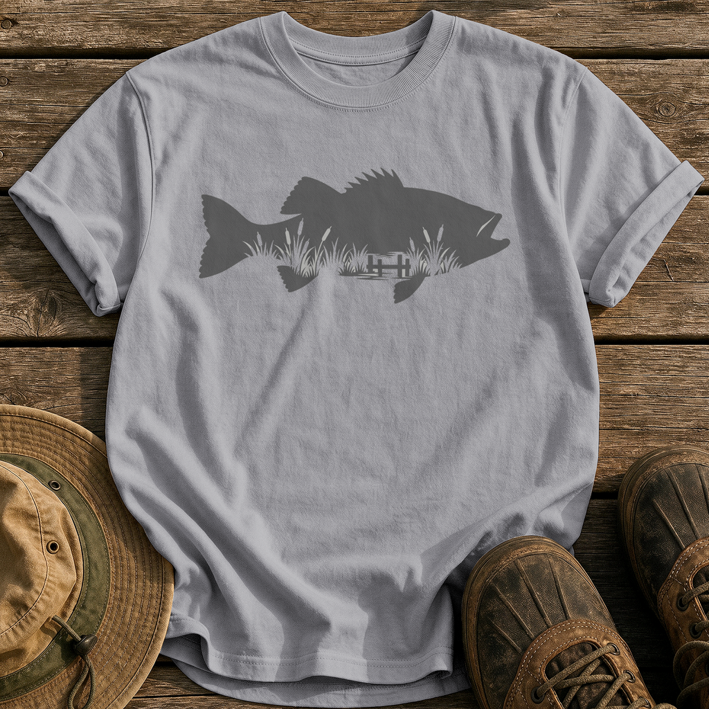 Bass Marsh Silhouette tee - Grey - front
