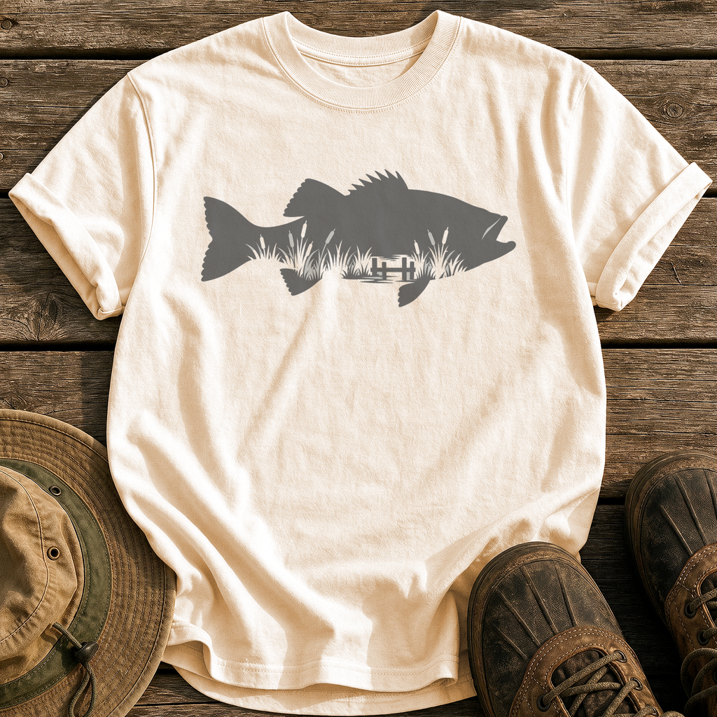 Bass Marsh Silhouette tee - Ivory - front