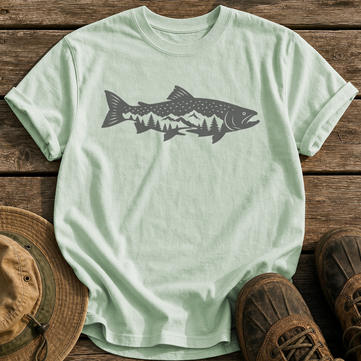 Trout Ridge Silhouette tee - Bay - front