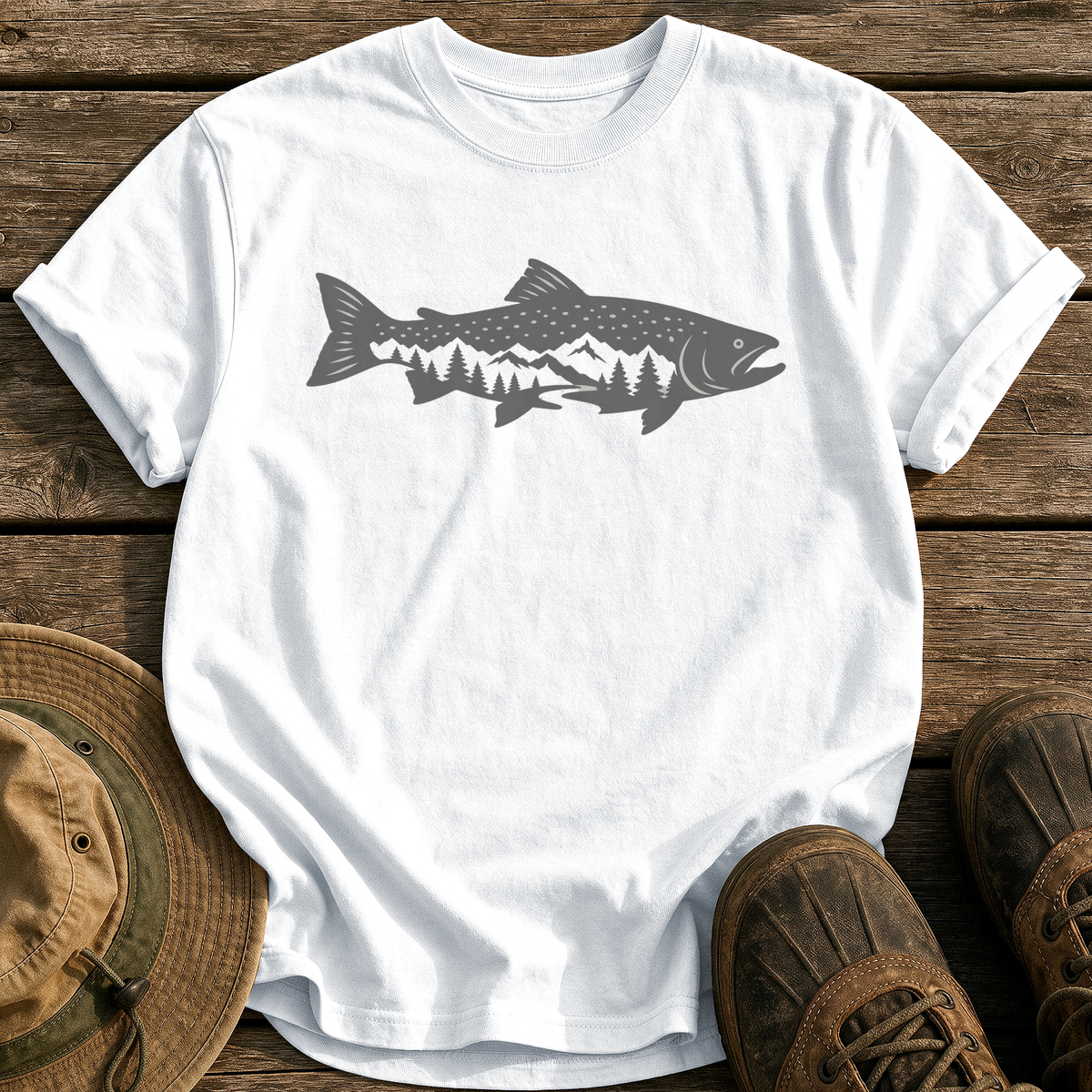Trout Ridge Silhouette tee - White - front