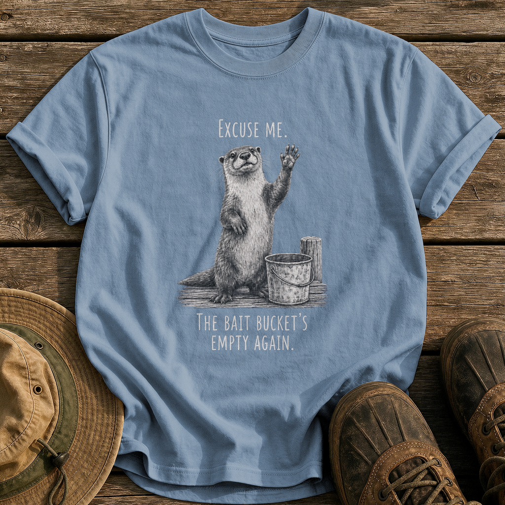 The Bait Bucket's Empty tee - Blue Jean - front