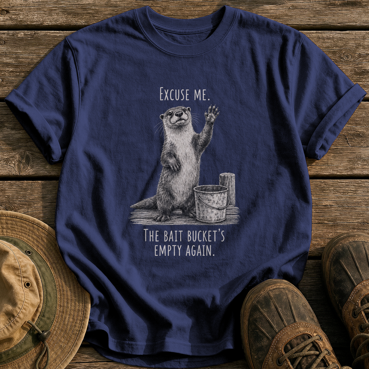 The Bait Bucket's Empty tee - True Navy - front