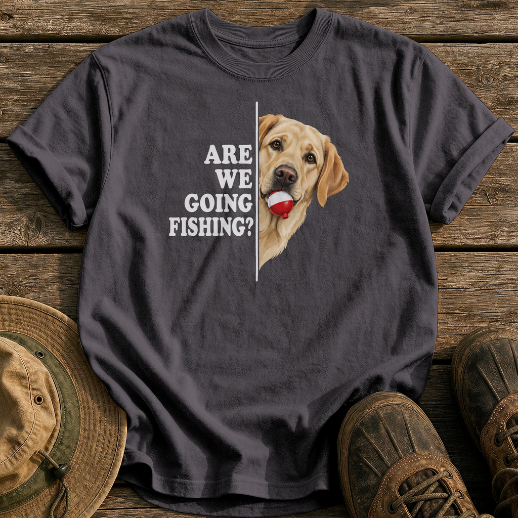 Are We Going Fishing? tee - Graphite - front
