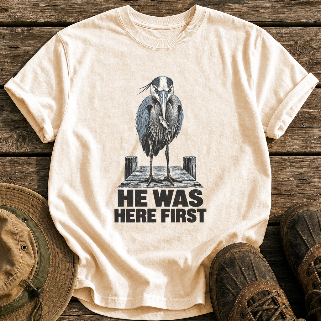 He Was Here First tee - Ivory - front