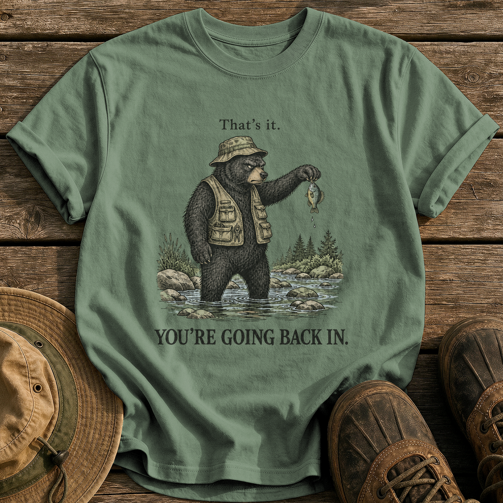 You're Going Back In tee - Moss - front