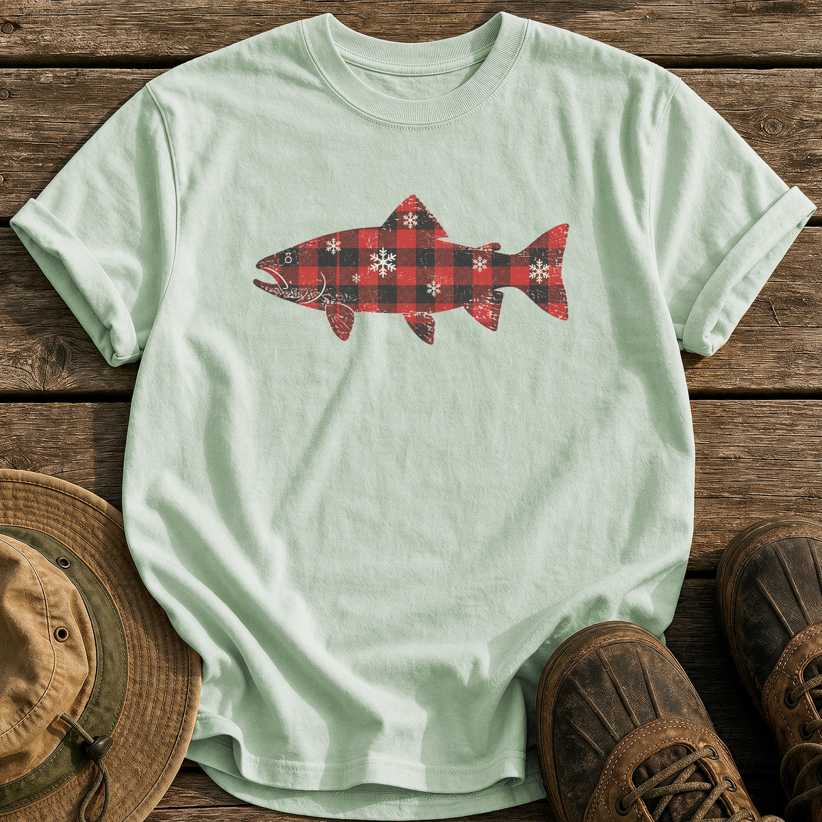 Flannel Trout tee - Bay - front
