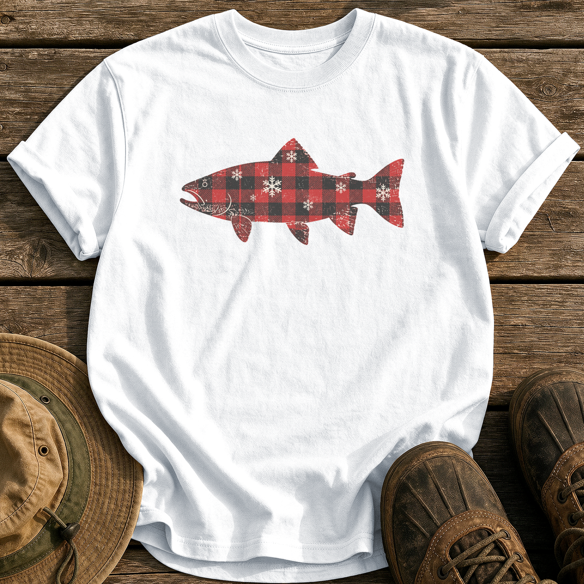 Flannel Trout tee - White - front