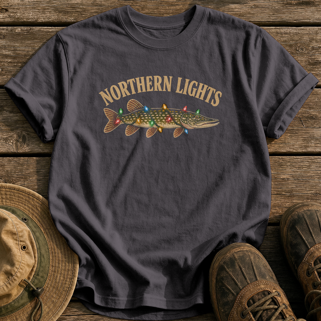 Northern Lights tee - Graphite - front