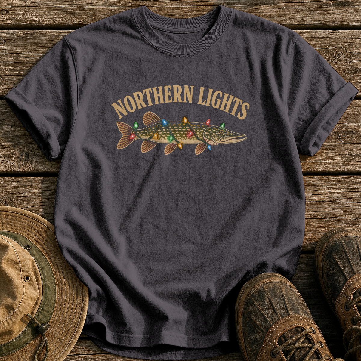 Northern Lights tee - Graphite - front