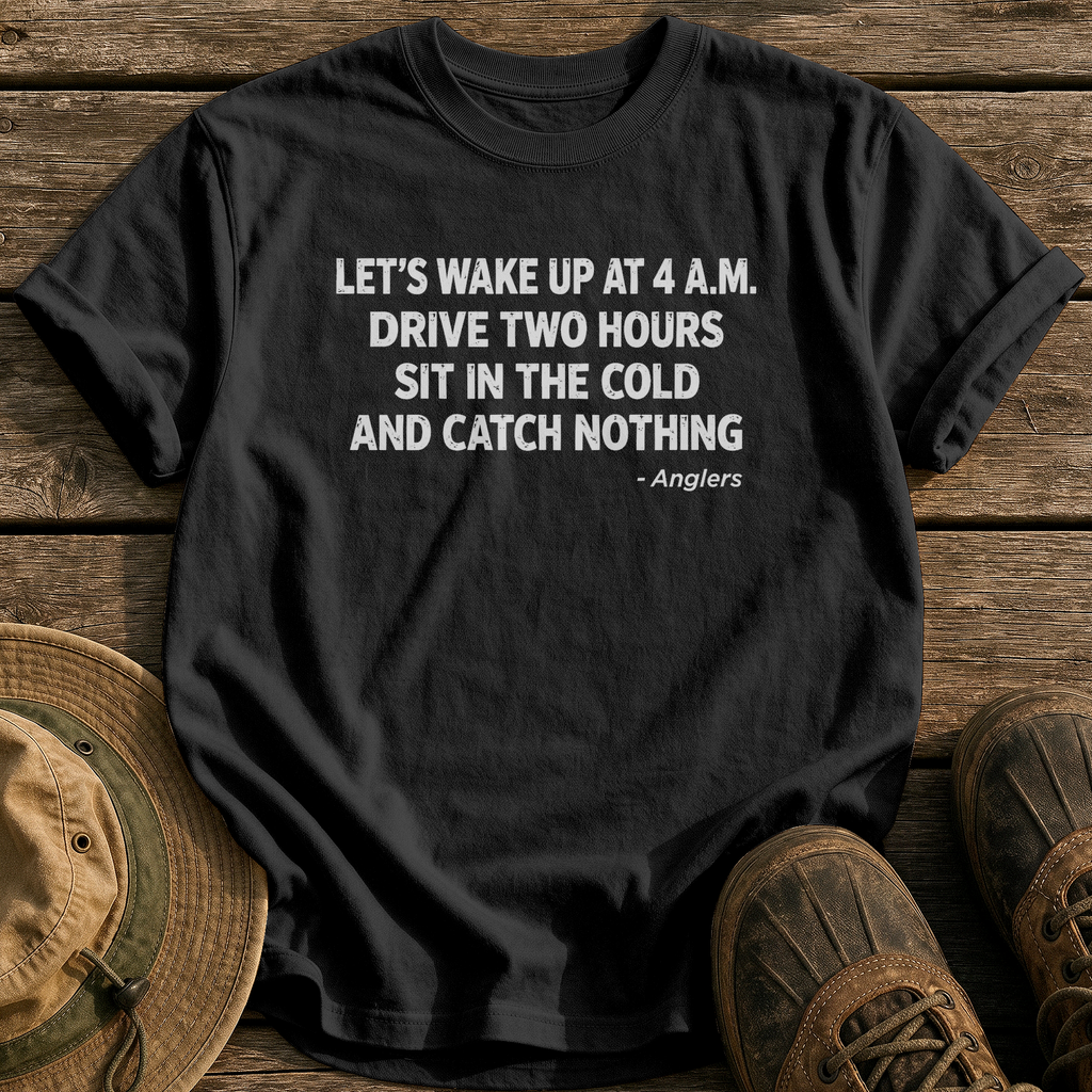 Anglers' 4 A.M. Plan tee - Black - front