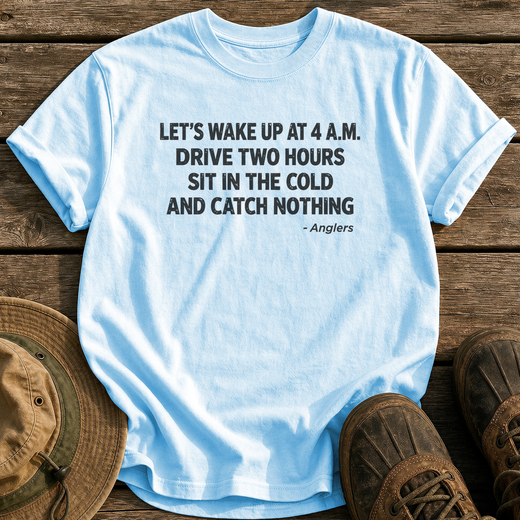 Anglers' 4 A.M. Plan tee - Chambray - front