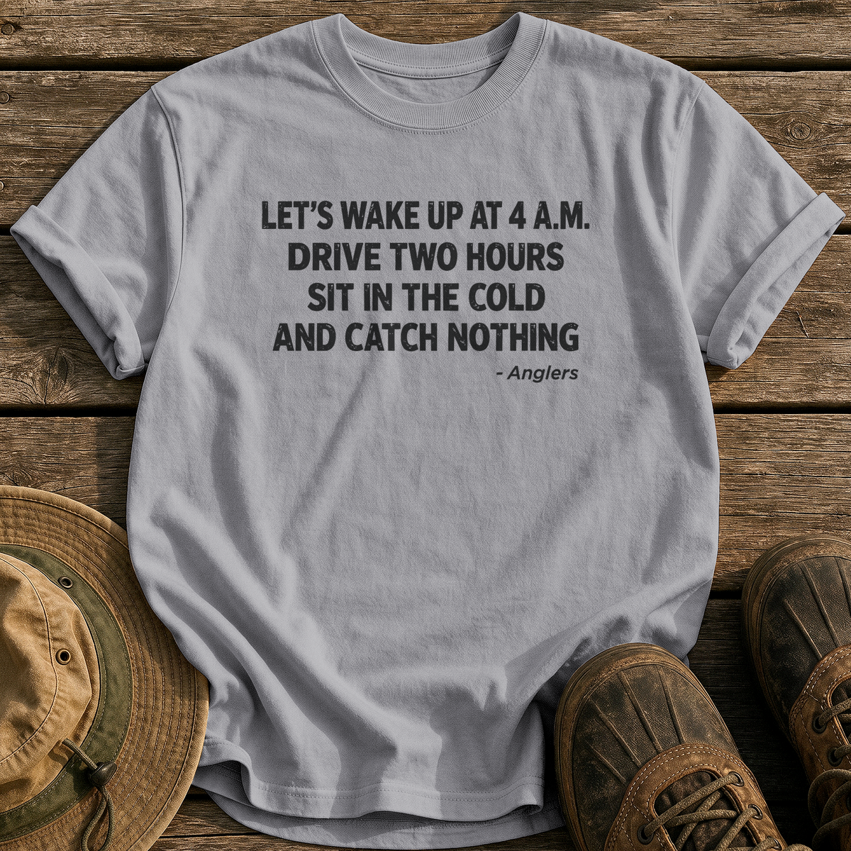 Anglers' 4 A.M. Plan tee - Grey - front