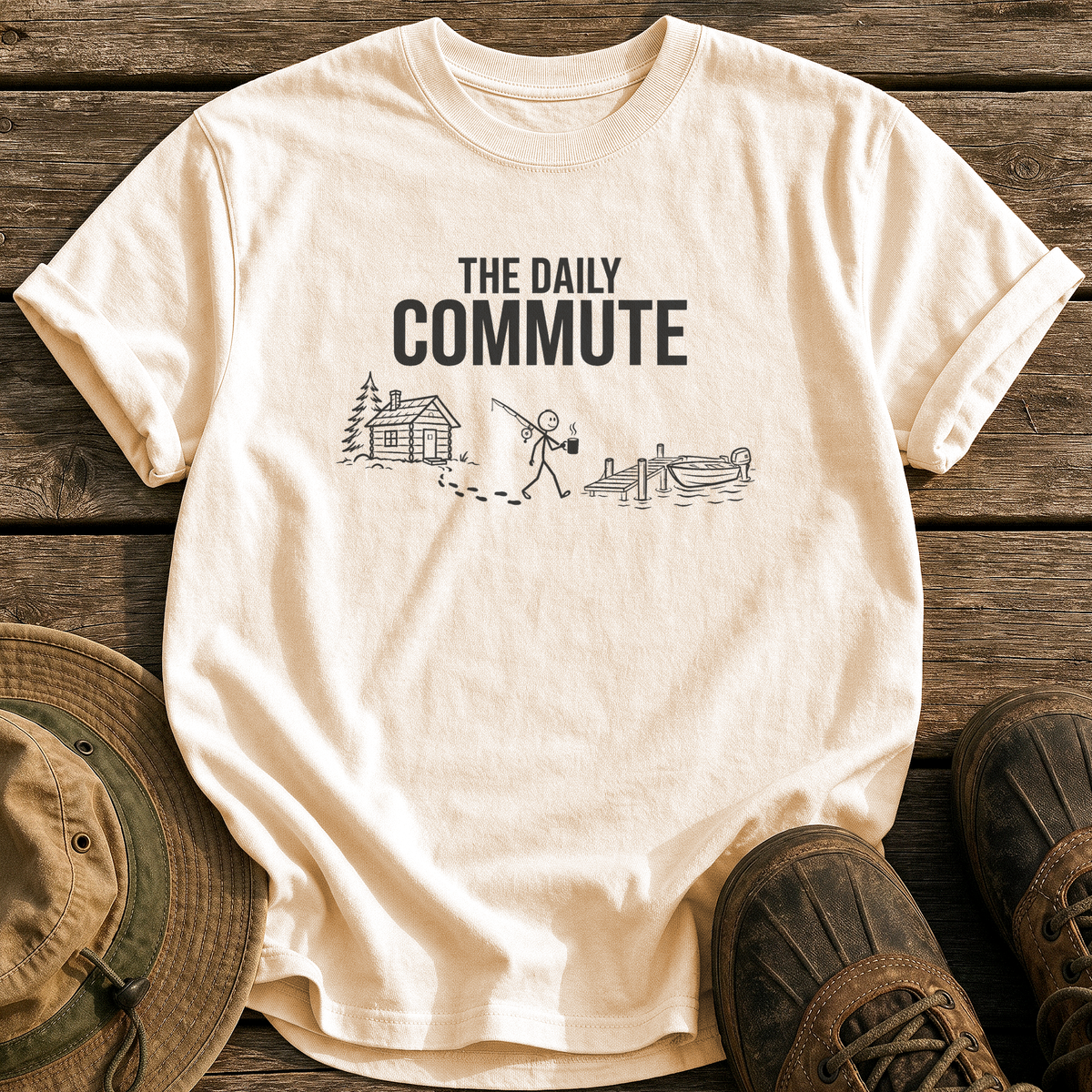 The Daily Commute tee - Ivory - front