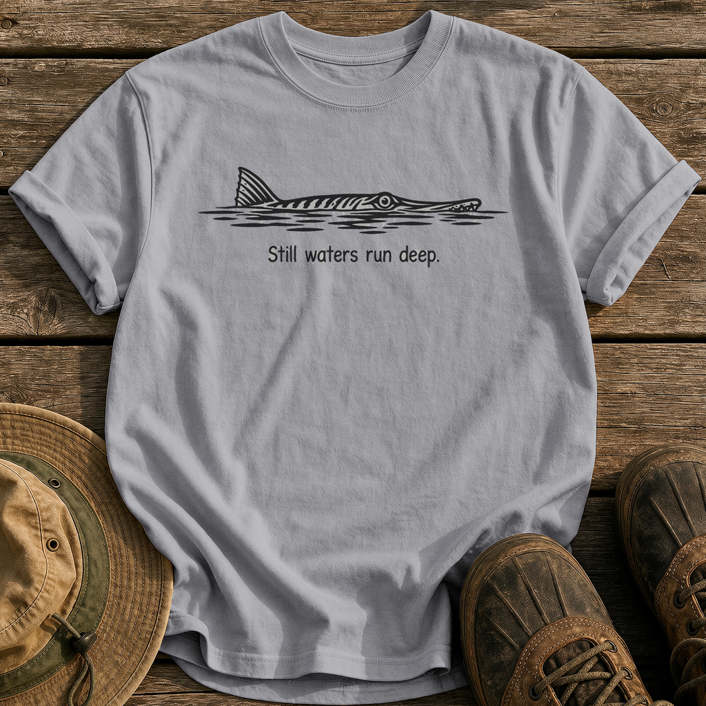 Still Waters Run Deep tee - Grey - front