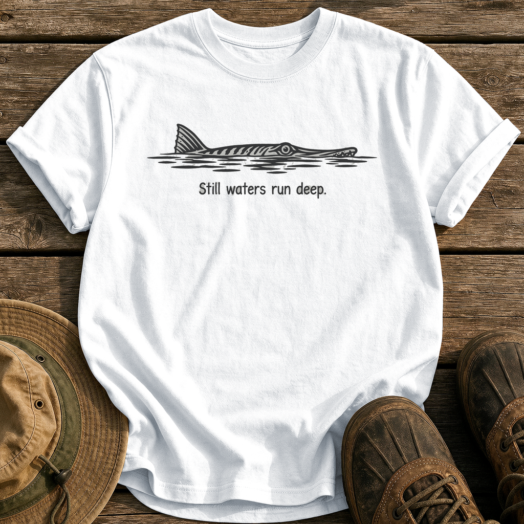 Still Waters Run Deep tee - White - front
